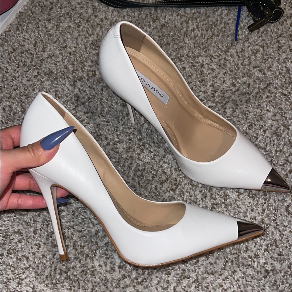 Saks Fifth Avenue White Stiletto Heels